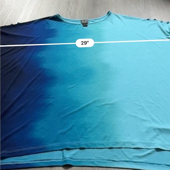 Clara Sun Woo Blue Ombre Oversized Half‎ Sleeve Pullover Top Size S - Picture 7 of 8